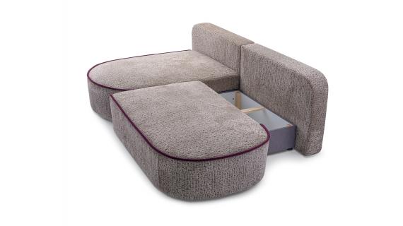 Foto Sofá cama chaise longue de tejido bouclé beige - PEDRO