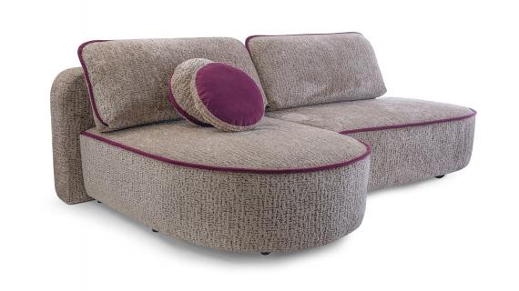 Foto Sofá cama chaise longue de tejido bouclé beige - PEDRO