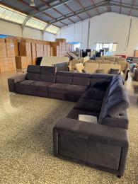 Sofá rinconera con altos reposacabezas y respaldos, 8 plazas - sofa cama gris 390x320 – Eva