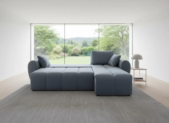 Foto Sofá Cama Chaise Longue Reversible marrón claro DORA