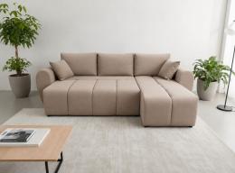 Sofá Cama Chaise Longue Reversible marrón claro DORA