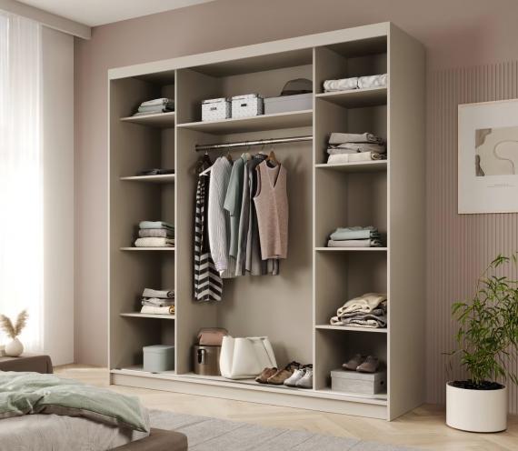 Foto ARMARIO I PUERTA CORREDERA I 215X200X58 CM CON 2 PUERTAS COLOR CACHEMIR GRETA