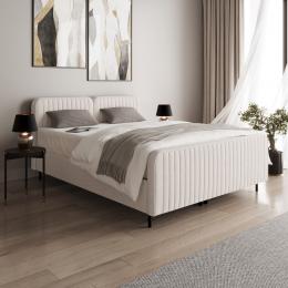 Cama 140/160/180 x 200 + colchón + topper + almacenaje - LAMELLO Crema