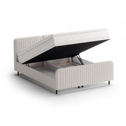 Cama 140/160/180 x 200 + colchón + topper + almacenaje - LAMELLO Crema