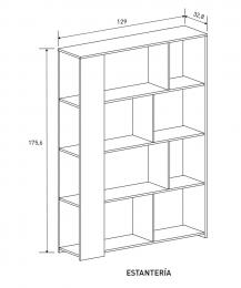 ESTANTERIA 129 CM. MOD. AURA 2025 BEIG