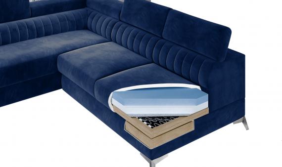 Foto Sofá rinconera con cama extraíble - Laurence, Gris 278x205