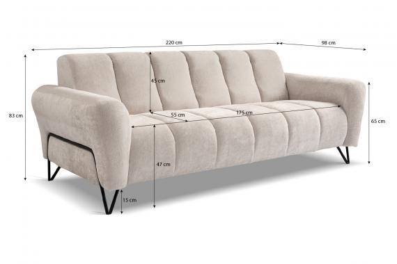 Foto Sofá 3 plazas - crema - 220cm - VOLARE