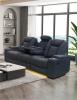 Foto Sofa relax electricos reclinables - portavasos - cargador inalambico - luces LED - puerto usb - 3 plazas - gris - TEXAS
