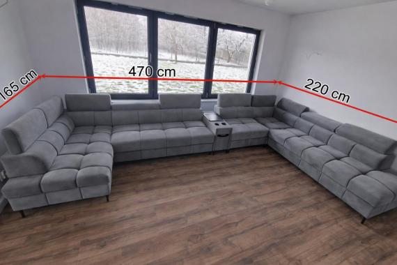 Foto Sofá Panorámico en U con Cama, Arcón y Carga USB TITAN XXL