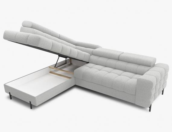 Foto Sofá cama+arcon, gris claro, 276x200 - FERUCCE