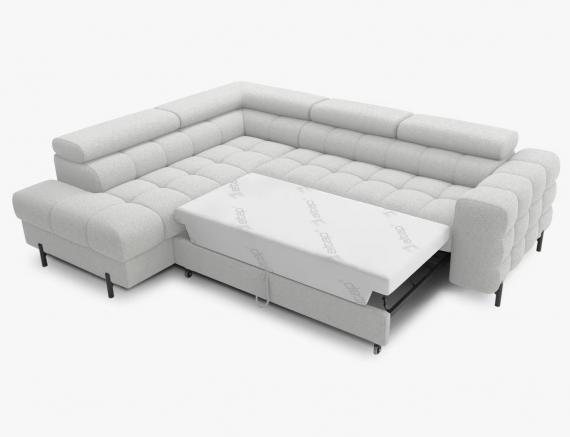 Foto Sofá cama+arcon, gris claro, 276x200 - FERUCCE