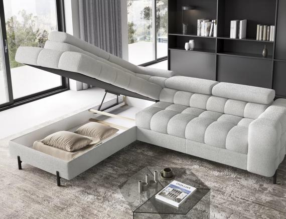Foto Sofá cama+arcon, gris claro, 276x200 - FERUCCE