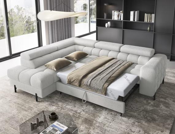 Foto Sofá cama+arcon, gris claro, 276x200 - FERUCCE