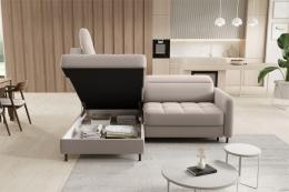 Sofá cama+arcon, beige, 208x160 - BAREA