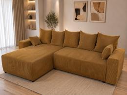 SOFÁ CAMA CHAISE LONGUE REVERSIBLE BARI MOSTAZA, 265 CM