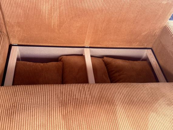 Foto SOFÁ CAMA CHAISE LONGUE REVERSIBLE BARI MOSTAZA, 265 CM