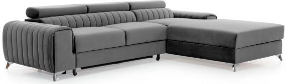 Foto Sofá Chaiselongue cama+arcon, 278x205cm - Grayson, Gris