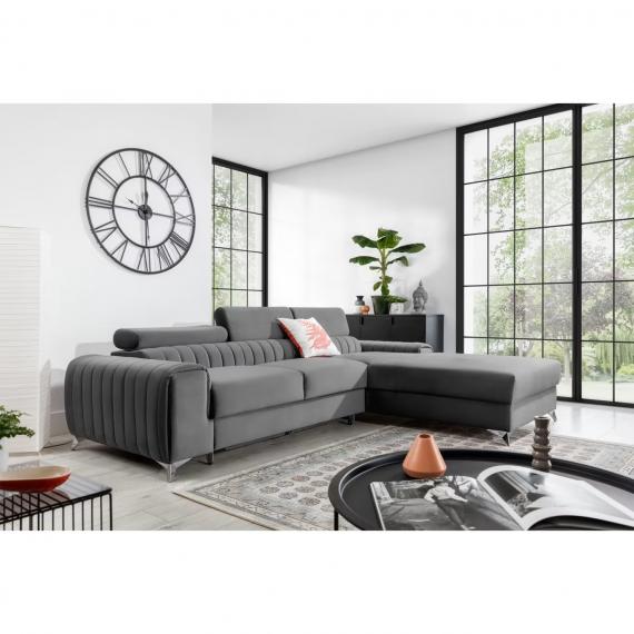 Foto Sofá Chaiselongue cama+arcon, 278x205cm - Grayson, Gris