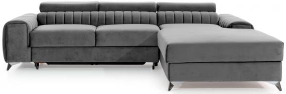Foto Sofá Chaiselongue cama+arcon, 278x205cm - Grayson, Gris