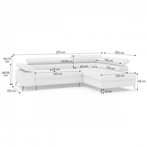 Foto Sofá cama - arcon - 270x205 - crema - VERSO L
