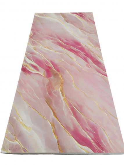 Foto Placa decorativas en PVC - Mármol Rosa - dorado