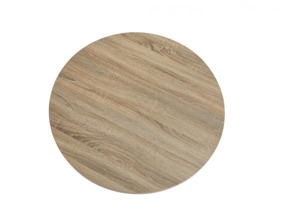 Foto MESA CLEVELAND 2 TAPA REDONDA MELAMINA ASERRADA PATAS METAL