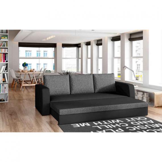 Foto Sofa cama+arcon - Inversa, Gris/Negro, 220cm