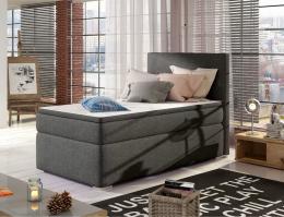 Cama Continental con colchon, 90cm x 200cm gris