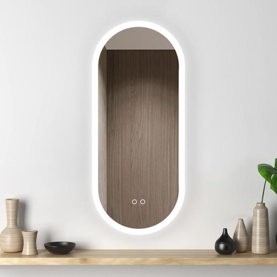 Foto Espejo Ovalado LED 45x90 cm con Iluminación Dual y Antivaho