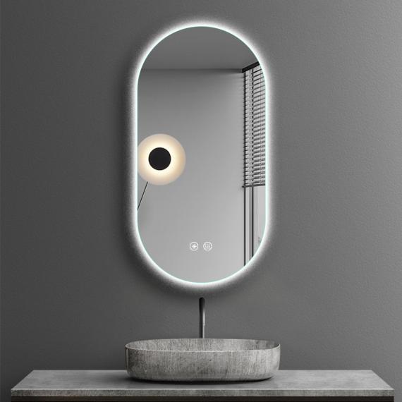 Foto Espejo Ovalado LED 45x90 cm con Iluminación Dual y Antivaho