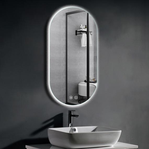 Foto Espejo Ovalado LED 45x90 cm con Iluminación Dual y Antivaho