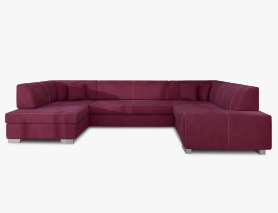 Foto SOFÁ CAMA CON ARCÓN FORMA DE U 322 CM X 204 CM HAVANA VIOLETA BURDEOS OFERTA