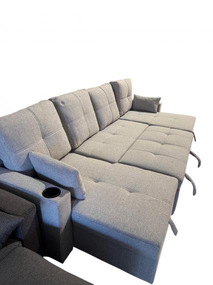 Foto Sofá con cama + 2 arcones+USB+type-C+portavasos - Costa U 280cm x 130cm