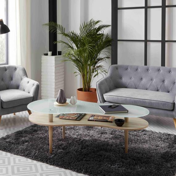 Foto MESA CENTRO PEANUT TAPA GLASEADA