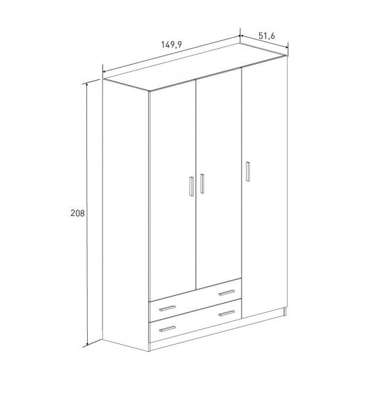Foto ARMARIO 3PTAS. 2C MOD. ELBA MAUVELLA-BEIG