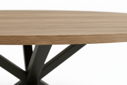 MESA STACY ROBLE OVAL NEGRA TAPA MELAMINA 1400x800x750mm