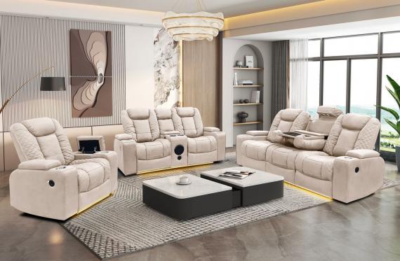 Foto Juego de sillones - 1+2+3 plazas - beige - TEXAS