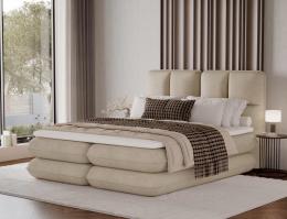 CAMA TAPIZADA CON COLCHÓN ARCÓN Y TOPPER TONILA BEIGE