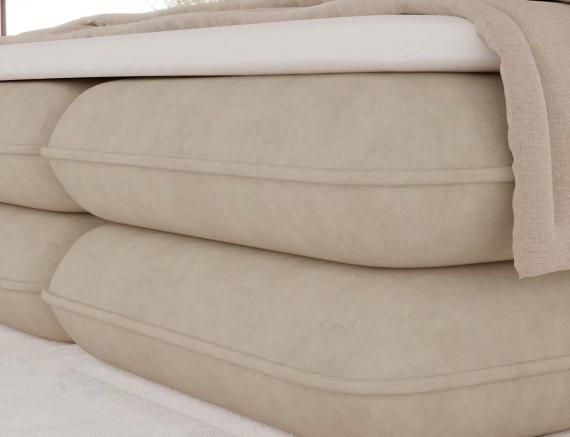 Foto CAMA TAPIZADA CON COLCHÓN ARCÓN Y TOPPER TONILA BEIGE