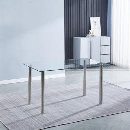 MESA COMEDOR FIJA T/CRISTAL MOD.AVATAR X CROMO