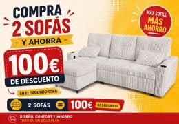 2-SOFA PACK - 3-Seater Reversible Chaise Longue Sofa Bed with Storage, light gray Corduroy Fabric - COSTA LUX €100 OFF