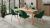 Conjunto mesa de comedor extensible - 140/180 - 6 sillas - verde - RODOS 82CG