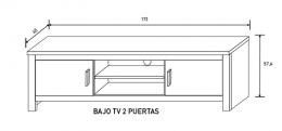 BAJO TV 2 PUERTAS MOD.RONCAL TRUFA-CAÑON