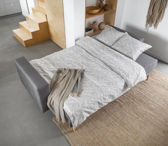 Foto Sofá cama, crema/polipiel - Asgard 3F