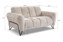 Sofá 2 plazas - crema - 160cm - VOLARE