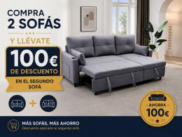 2-SOFA PACK - 3-Seater Reversible Chaise Longue Sofa Bed with Storage, Dark Grey - COSTA LUX €100 OFF