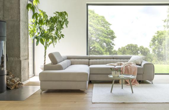 Foto Sofá rinconera con cama extraíble - arcon - mostaza - 278x205 - LAURENCE