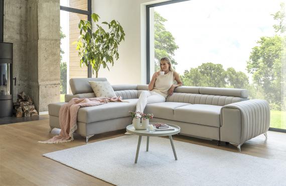 Foto Sofá rinconera con cama extraíble - arcon - mostaza - 278x205 - LAURENCE