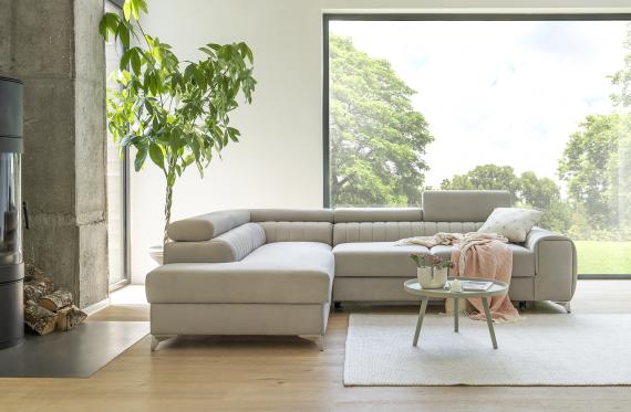 Foto Sofá rinconera con cama extraíble - arcon - mostaza - 278x205 - LAURENCE