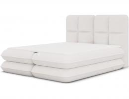 CAMA TAPIZADA CON COLCHÓN ARCÓN Y TOPPER TONILA BLANCO